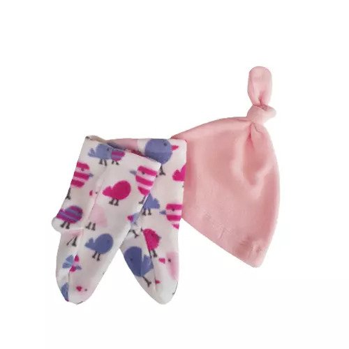 baby girl gift of fleece hat and sling socks