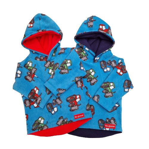 Childs blue tractors fleece by Bagoose clothing
