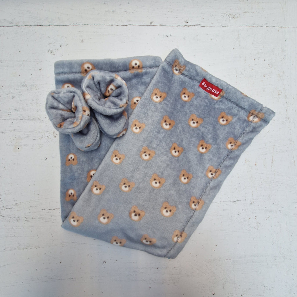 Grey Bear Baby Blanket