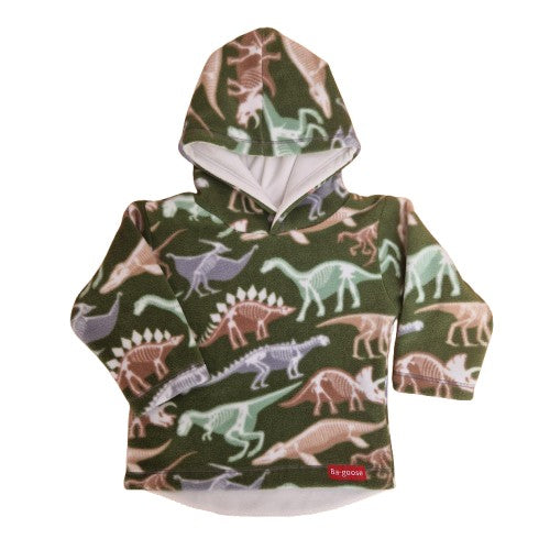 kids green dinosaur fleece hoodie