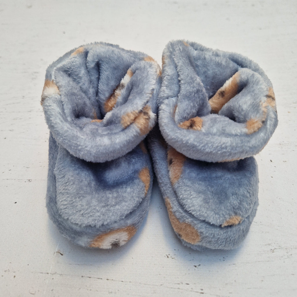 grey bear baby fleece booties
