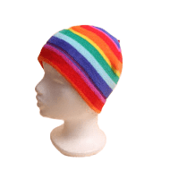 rainbow fleece beanie
