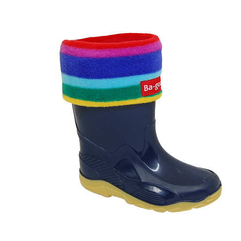 kids rainbow fleece wellie sock