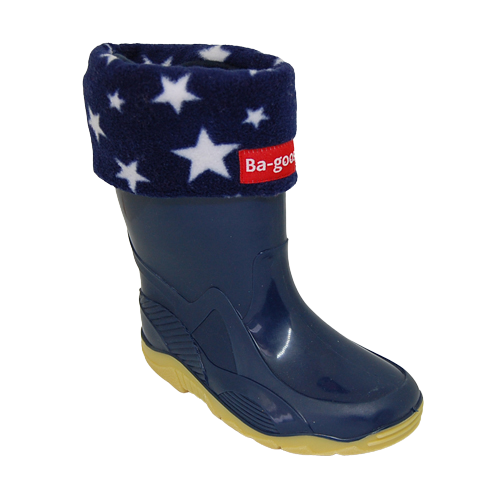 navy star fleece wellie sock