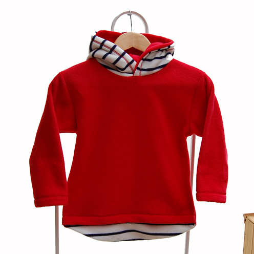 red and french stripe hoodie