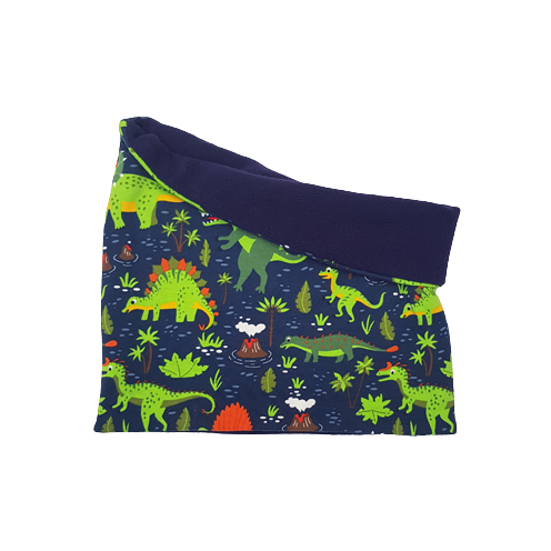 navy dinosaur kids fleece lined snood